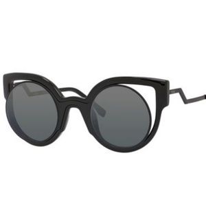 Cutout-Lens Rounded Cat-Eye Sunglasses